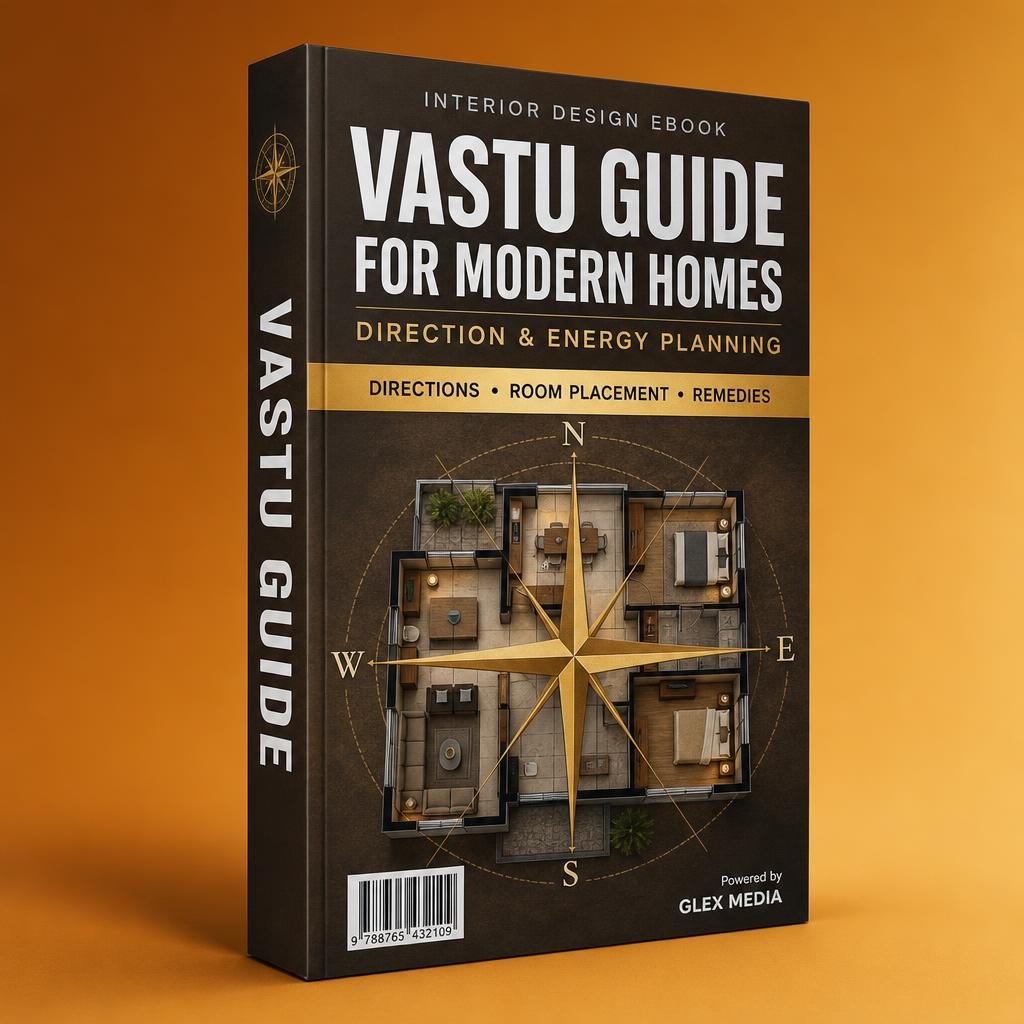 Vastu Guide for Modern Homes — interior design ebook mockup by GLEX MEDIA