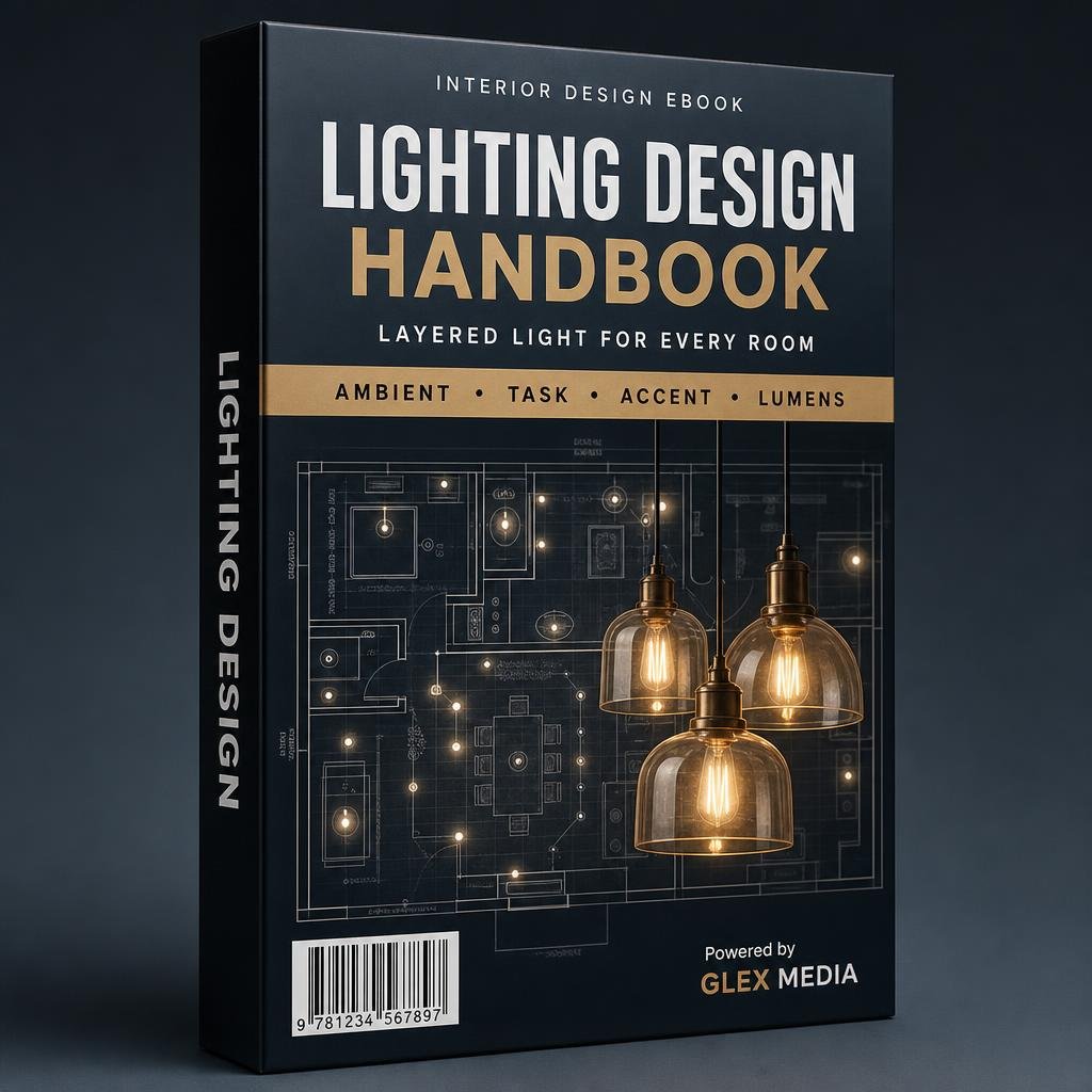 Lighting Design Handbook — interior design ebook mockup by GLEX MEDIA