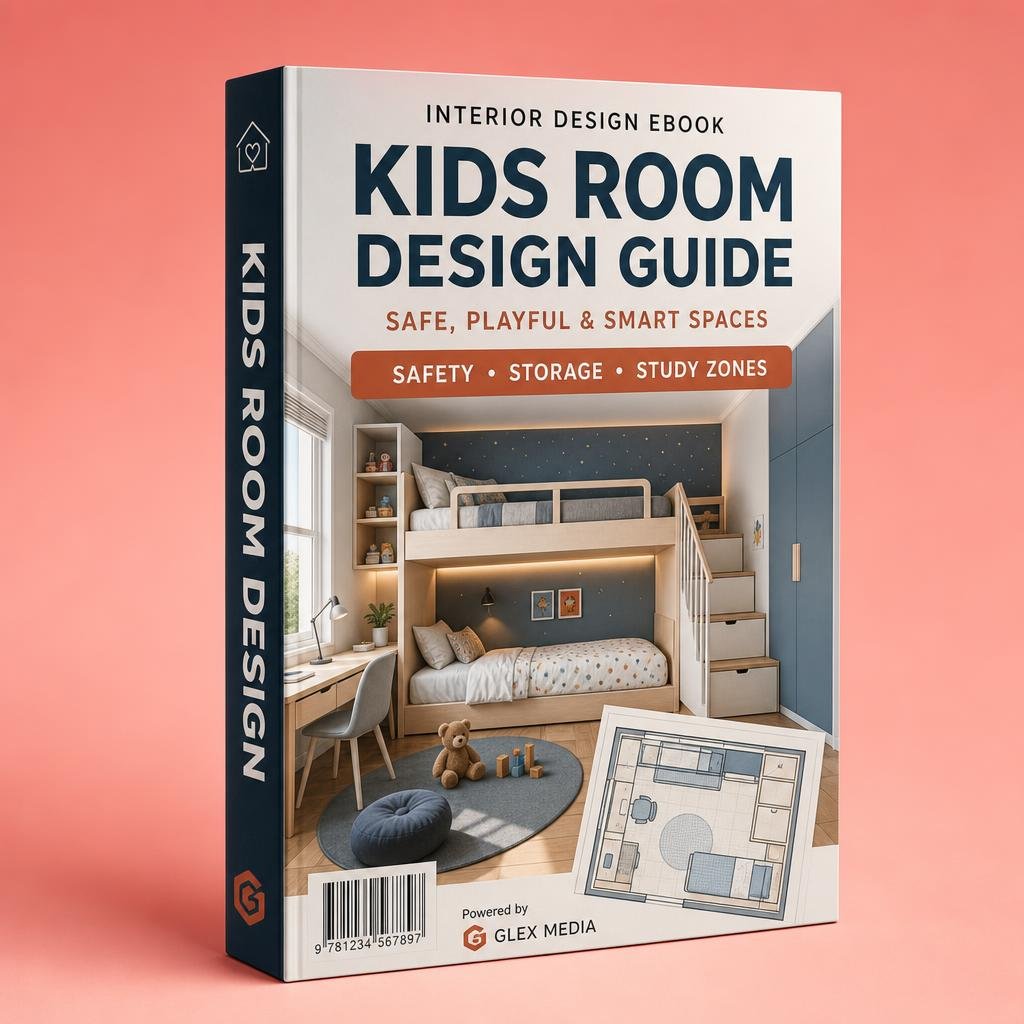 Kids Room Design Guide — interior design ebook mockup by GLEX MEDIA