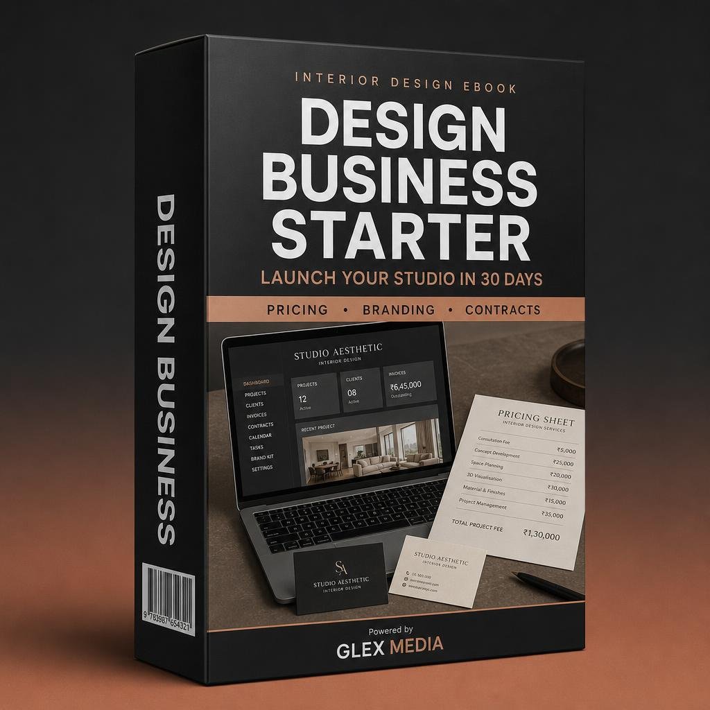 Design Business Starter — interior design ebook mockup by GLEX MEDIA
