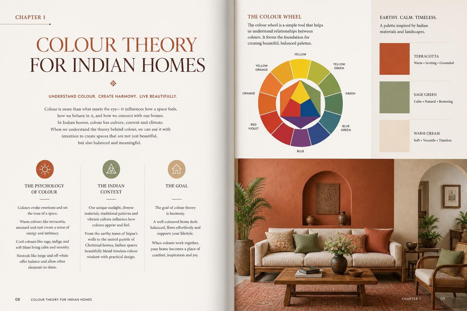 Colour Theory for Indian Homes — interior design toolkit template preview